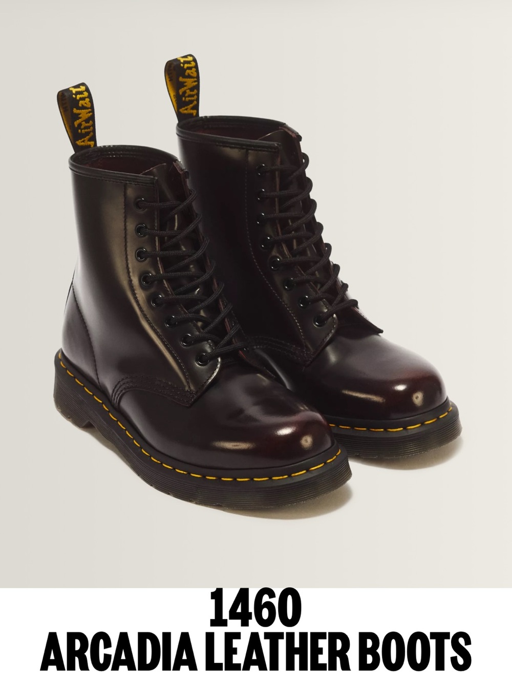 Dr. Martens Black Cherry Leather Lace-Up Boots